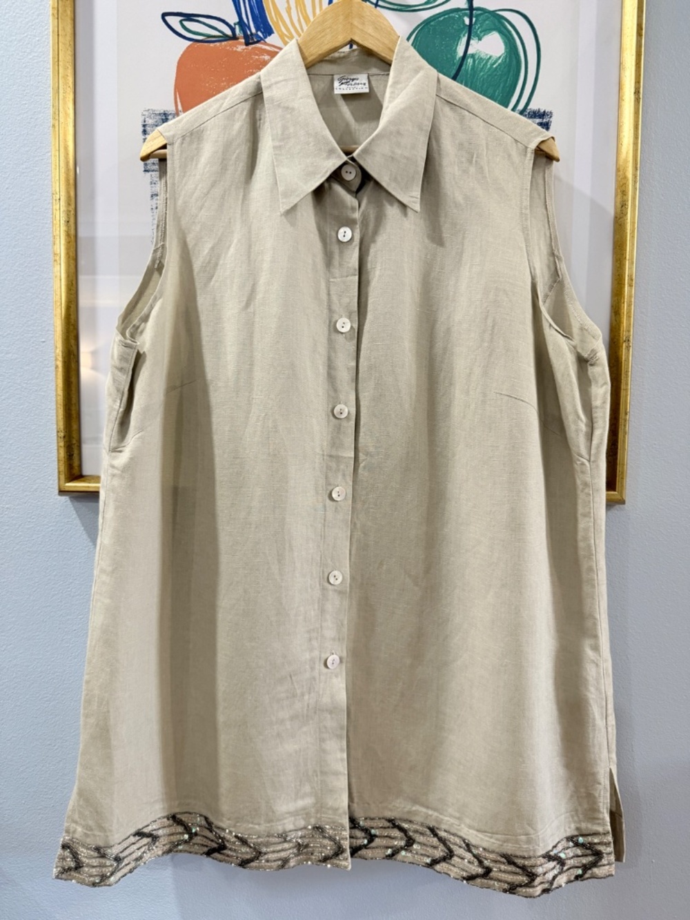 Giorgio Fiorlini Linen Sequin Embellished Tunic